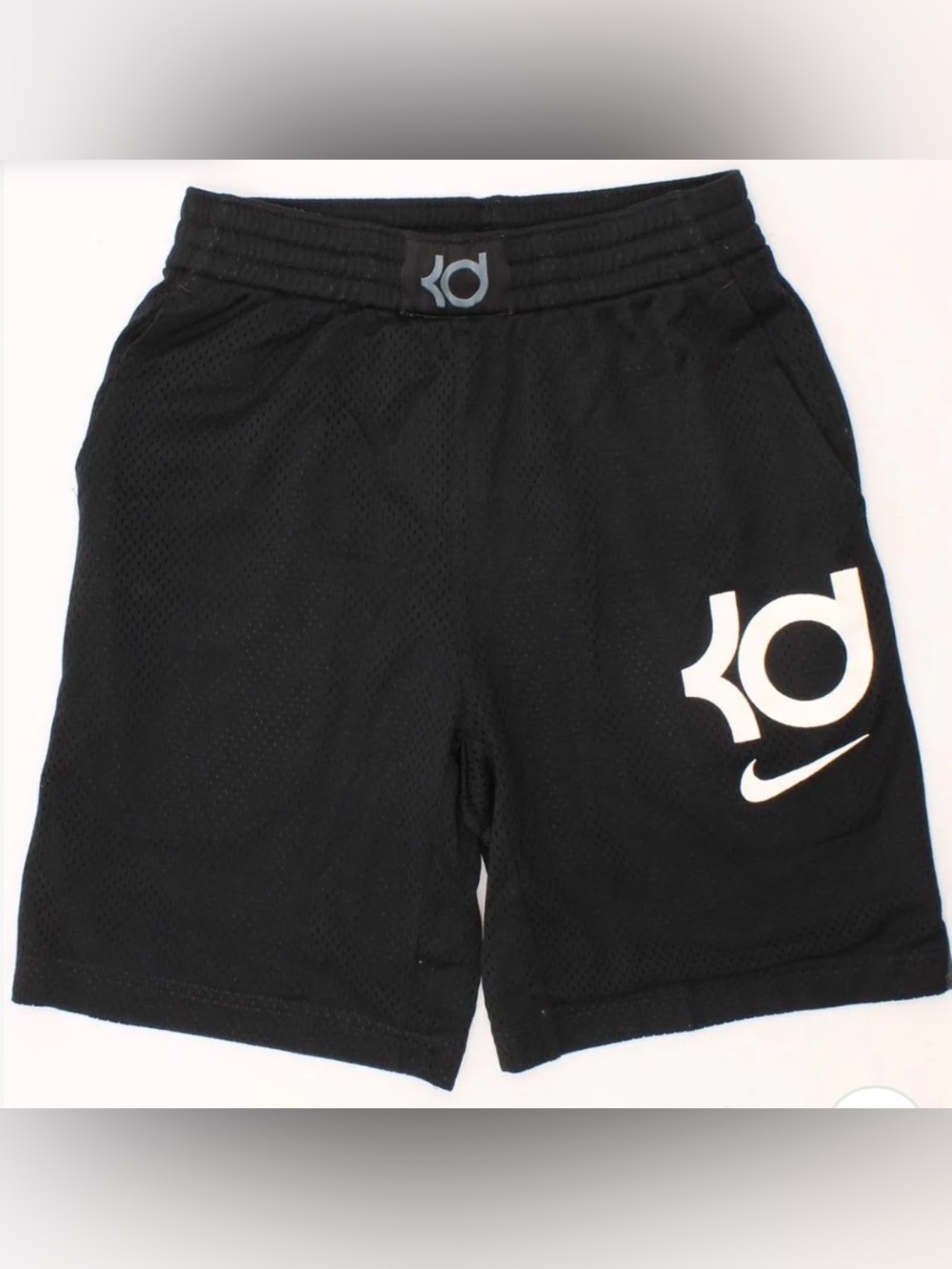 Nike Black Boys' KD Mesh Athletic Shorts with White KD Logo
